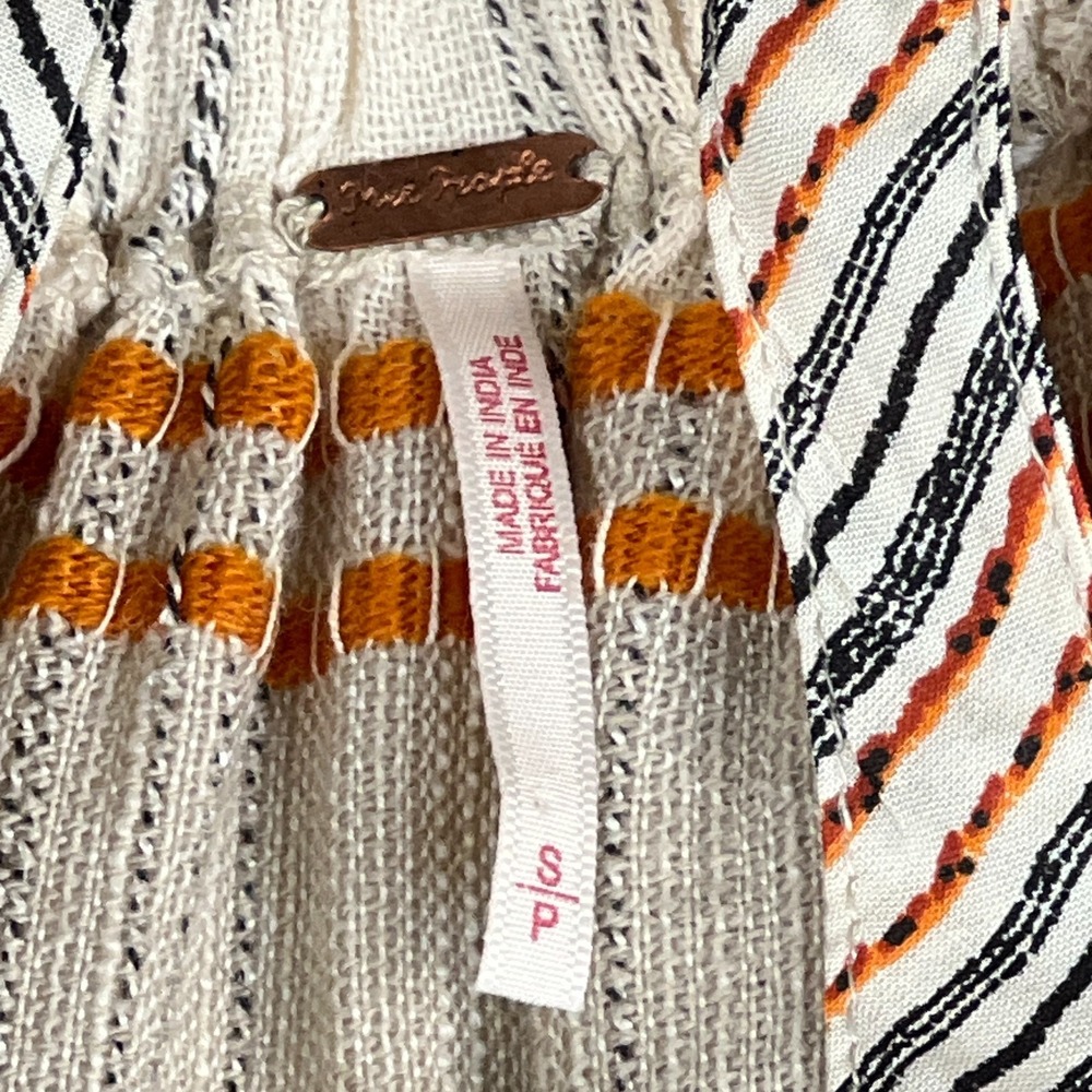 Free People All Lined Up Women's Sz S Mini Dress Striped Open Tie Back $148 - Picture 10 of 13